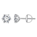 925 Sterling Silver 6.5mm Moissanite Earrings for Women