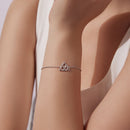 925 Sterling Silver White Gold Plated Bracelet with Length 15+6cm for Women