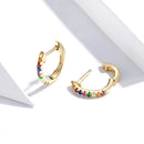 S925 Sterling Silver Earrings with CZ Pave Setting