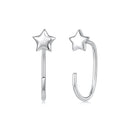 925 Sterling Silver Brass Earrings with White Gold Plating 1.4cm for Women