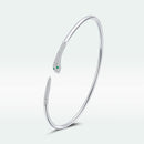 S925 Sterling Silver Bracelet with Pavé Setting CZ 6cm Diameter for Women