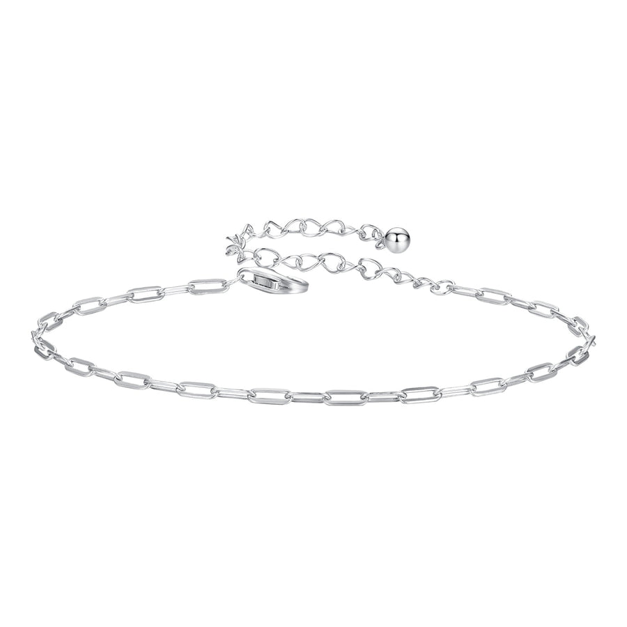 925 Sterling Silver Plated White Gold Adjustable Bracelet for Women