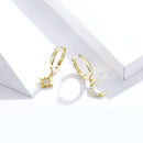 925 Sterling Silver and Gold Plated Pavé Setting CZ Earrings for Women