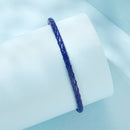 925 Sterling Silver Leather Rope Bracelet 17cm - Oxidized Silver for Women