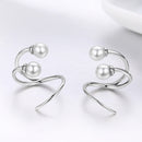 925 Sterling Silver Oxidized Earrings with Shell Pearl for Women