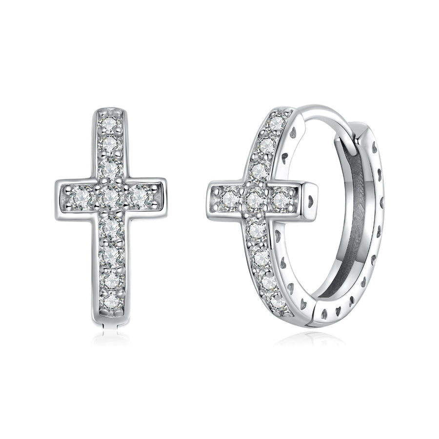 925 Sterling Silver Moissanite Earrings 1.3cm for Women