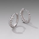 925 Sterling Silver White Gold Plated 1.6cm Pavé CZ Hoop Earrings for Women
