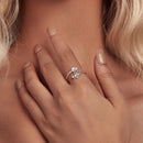 925 Sterling Silver Opal Nanometer Stone Platinum Plated Ring