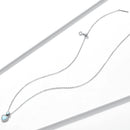 925 Sterling Silver Genuine Translucent Opal Necklace with CZ for Women