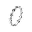 925 Sterling Silver Ring with Pavé Setting CZ - Size 6.0 - Oxidized Silver