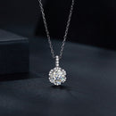 925 Sterling Silver Moissanite Pendant Necklace for Women - 45cm