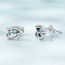 925 Sterling Silver Turquoise Earrings, 0.6*0.9cm, Oxidized Silver Finish for Women