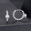 925 Sterling Silver White Gold Plated Moissanite & Pearl Earrings for Women