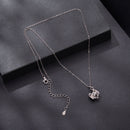 925 Sterling Silver Moissanite White Gold Plated Necklace for Women, Length 40+5cm