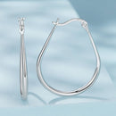 925 Sterling Silver Earrings for Women - 2.9x0.2cm, Plated White Gold, Style L