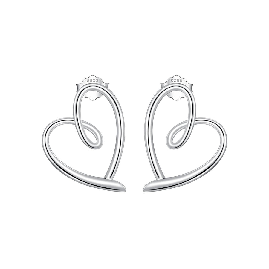 925 Sterling Silver Earrings for Women - 19x14mm, Platinum Plated