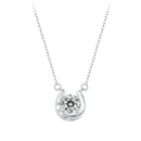 925 Sterling Silver Moissanite Necklace with Pavé Setting, 1 Carat, 400mm Length for Women