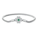 925 Sterling Silver Plated Platinum Bracelet with 3mm Rope for Women