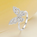 925 Sterling Silver White Gold Plated 1.9mm CZ Pavé Setting Ring Size 7 for Women