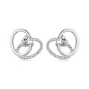 925 Sterling Silver White Gold Plated Pavé Setting CZ Earrings