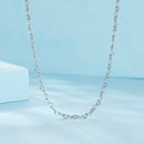925 Sterling Silver Necklace with Platinum Plating, 395+55mm Length, 3.0mm Width for Women