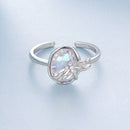 925 Sterling Silver Ring with Nano Opal Stone, 0.15 cm Width for Women