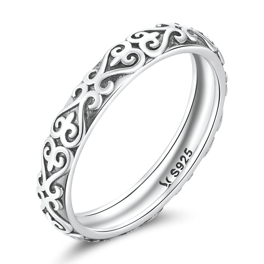 925 Oxidized Silver 0.3cm Ring Size 6.0 for Women