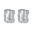 925 Sterling Silver Earrings for Women with White Gold Plating - 1.1cm x 0.7cm