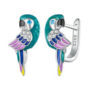 925 Sterling Silver Enamel Crafted Earrings for Women - 16x9mm