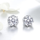 925 Sterling Silver Plated Platinum 0.6cm CZ Earrings