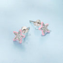 925 Sterling Silver Enamel CZ Earrings for Women