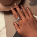 925 Sterling Silver Enamel 1.8mm Pavé Setting CZ Ring for Women
