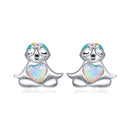 925 Sterling Silver Earrings with Translucent Opal