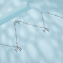925 Sterling Silver + Plated White Gold Necklace with Adjustable Length for Women