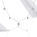 925 Sterling Silver Adjustable Necklace with Scallop Design and Pavé Setting CZ