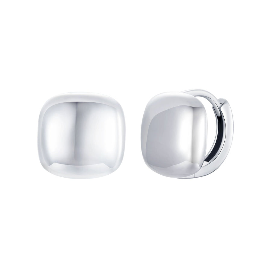 925 Sterling Silver Plated White Gold 10mm Earrings for Women