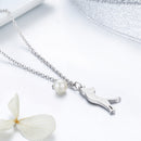 925 Sterling Silver 0.6 Carat Pearl Necklace for Women