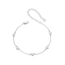 925 Sterling Silver Bracelet with Pavé Setting CZ and White Gold Plating