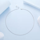 925 Sterling Silver White Gold Plated 40+5cm Necklace for Women