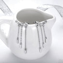 925 Sterling Silver Plated Platinum Pavé Setting CZ Earrings 3.4*0.7cm for Women