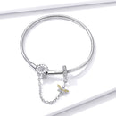 925 Sterling Silver Adjustable Length 17cm Bracelet for Women