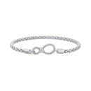 925 Sterling Silver Infinity Love Bracelet for Women - Size 17.0