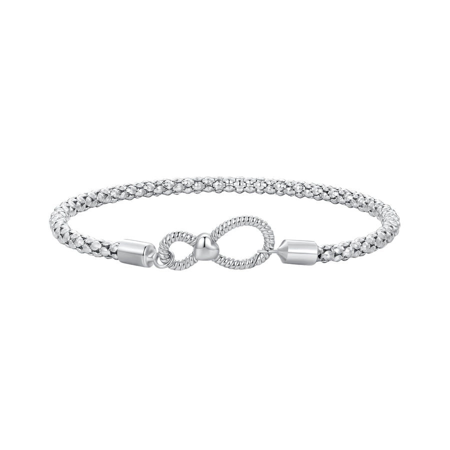 925 Sterling Silver Infinity Love Bracelet for Women - Size 17.0
