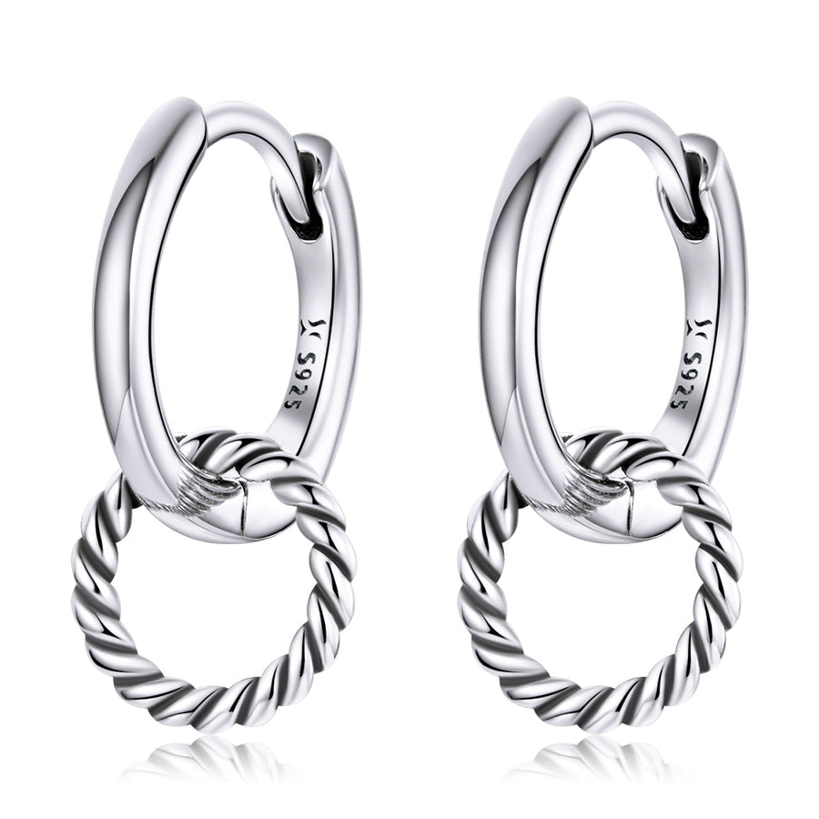 925 Sterling Silver & Oxidized Silver Earrings for Women