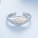 925 Sterling Silver Pavé White Gold Plated CZ Rings - Width 0.2-0.8cm