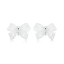 925 Sterling Silver Earrings for Women, 0.8*1.1cm, Plated White Gold