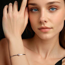 925 Sterling Silver Moissanite 0.50 Carat Bracelet with Pavé Setting and White Gold Plating for Women
