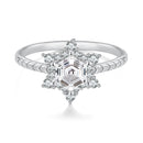 925 Sterling Silver White Gold Plated Ring with Pavé Set CZ, Size 6.0
