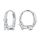 925 Sterling Silver White Gold Plated Hoop Earrings for Women