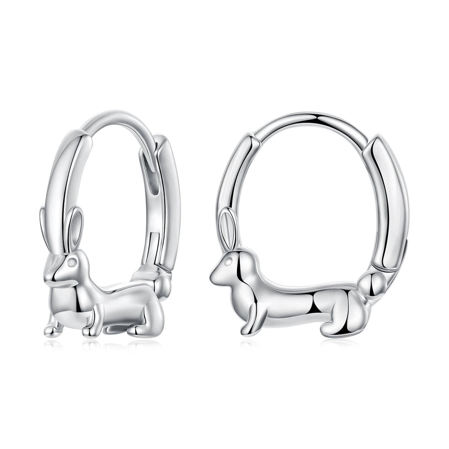 925 Sterling Silver White Gold Plated Hoop Earrings for Women